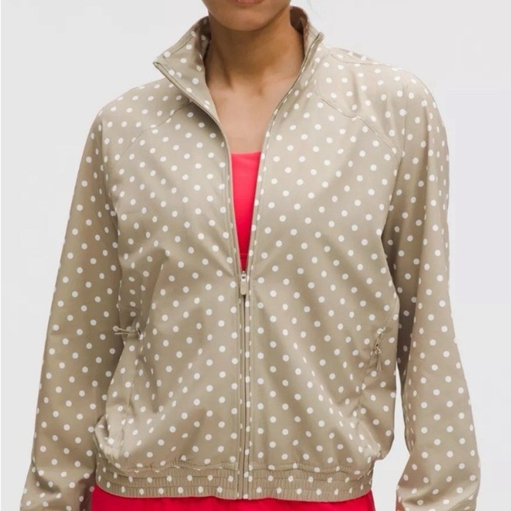 lululemon athletica Tan Polka Dot Bomber Jacket